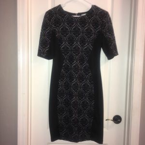 BISOU BISOU black and grey sheath dress